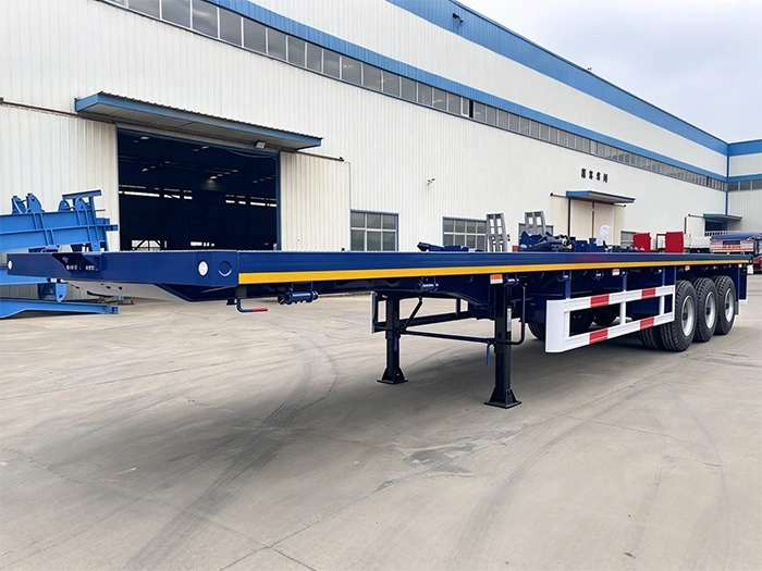 3 Axle Single Tire Flatbed Trailer - 图片 2